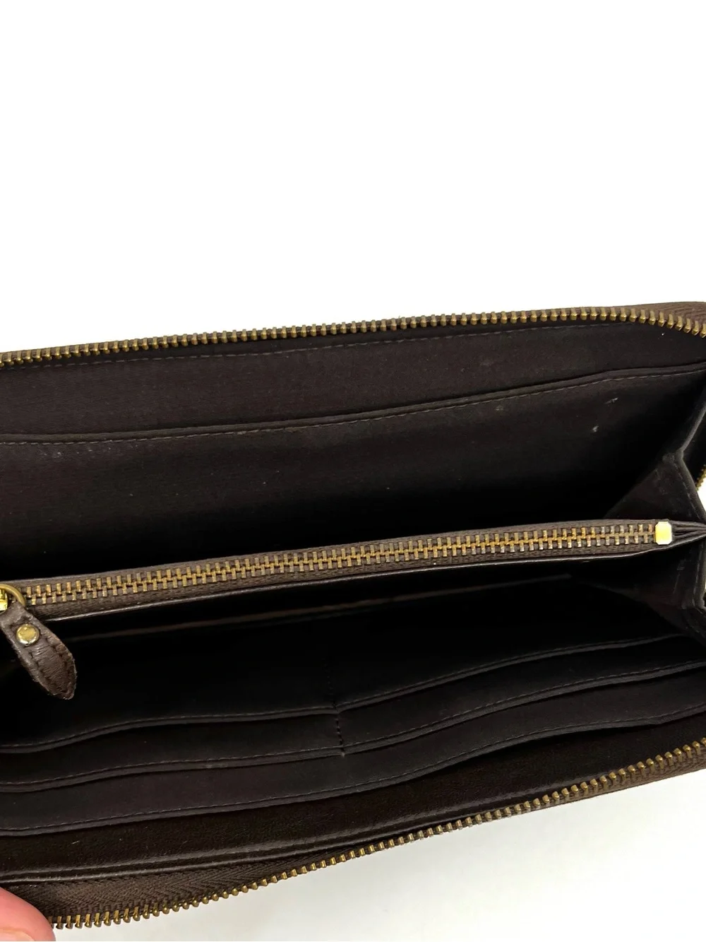 Ralph Lauren Brown Zip Around Accordion Wallet